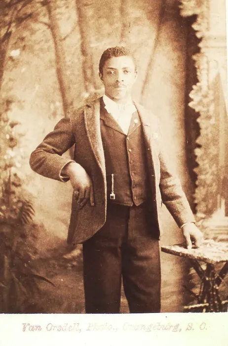Framed Print : Studio portrait of man, hand on waist, (1880-1940?). Creator: Van Orsdell Framed Print : Studio portrait of man, hand on waist, (1880-1940?). Creator: Van Orsdell