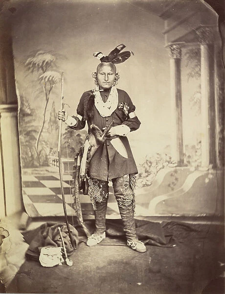 Studio Portrait of Plains Indian, ca. 1860. Creator: Unknown