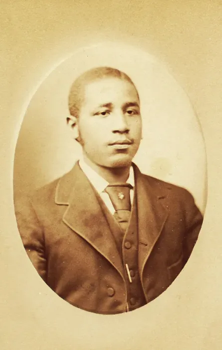 Framed Print : Studio portrait of a young man wearing tie and stick pin, c1880-c1889. Creator: M Stahn Framed Print : Studio portrait of a young man wearing tie and stick pin, c1880-c1889. Creator: M Stahn