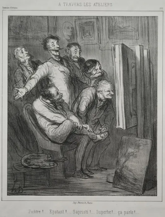 Framed Print : Through the Studios, 1862. Creator: Honore Daumier (French, 1808-1879) Framed Print : Through the Studios, 1862. Creator: Honore Daumier (French, 1808-1879)