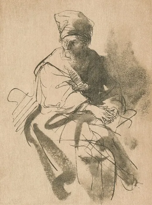 Framed Print : A Study, 17th century, (1906). Artist: Rembrandt Harmensz van Rijn Framed Print : A Study, 17th century, (1906). Artist: Rembrandt Harmensz van Rijn