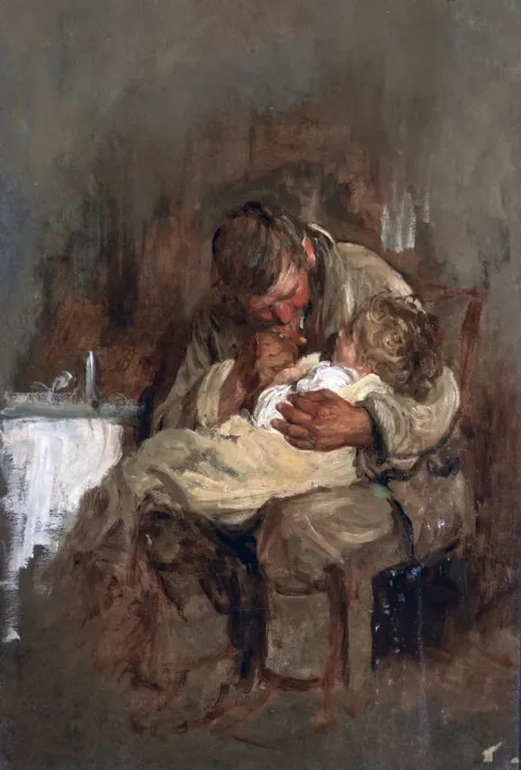 Framed Print : Study, 1843-1927. Artist: Luke Fildes Framed Print : Study, 1843-1927. Artist: Luke Fildes