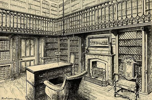 The Study at Abbotsford, Showing Sir Walter Scotts Desk and Chair, 1882. Creator: Unknown