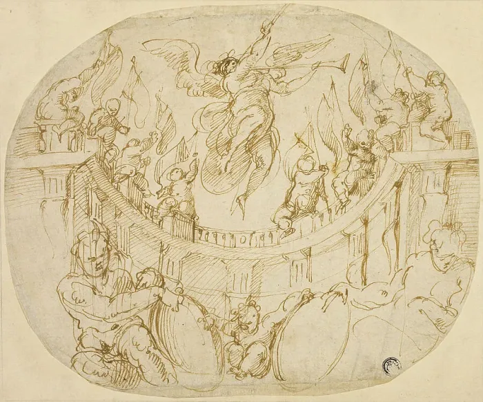 Framed Print : Study for Allegory of Two Quartieri of Florence, 1563 / 65. Creator: Giorgio Vasari Framed Print : Study for Allegory of Two Quartieri of Florence, 1563 / 65. Creator: Giorgio Vasari