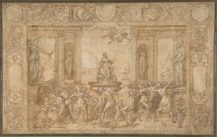 Framed Print : Study for The Allegory of Spring, 1579. Creator: Federico Zuccaro Framed Print : Study for The Allegory of Spring, 1579. Creator: Federico Zuccaro