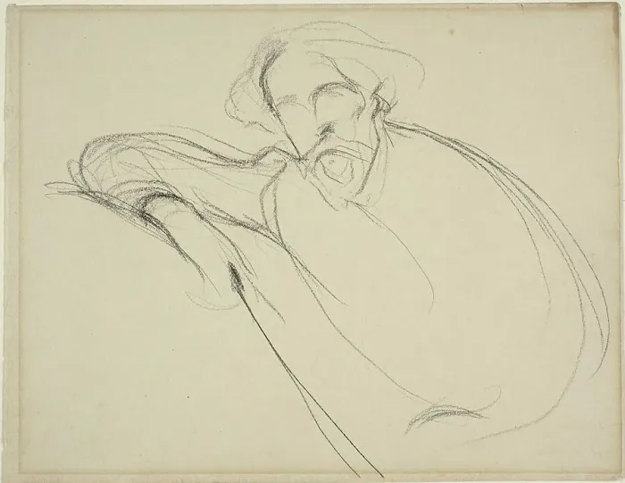 Framed Print : Study of Alphonse Daudet, c. 1893. Creator: Eugene Carriere Framed Print : Study of Alphonse Daudet, c. 1893. Creator: Eugene Carriere