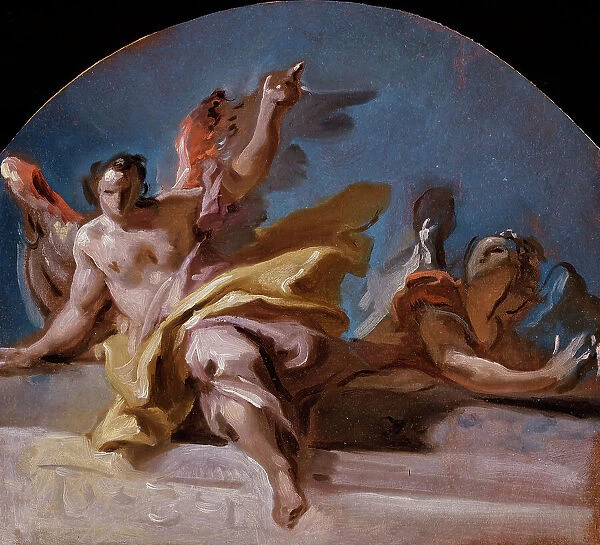 A Study for Two Angels on a Balustrade. Creator: Carlo Innocenzo Carlone