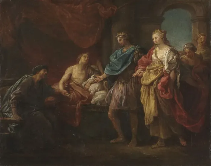 Framed Print : Study for Antiochus and Stratonice, c. 1746. Creator: Pompeo Batoni (Italian Framed Print : Study for Antiochus and Stratonice, c. 1746. Creator: Pompeo Batoni (Italian