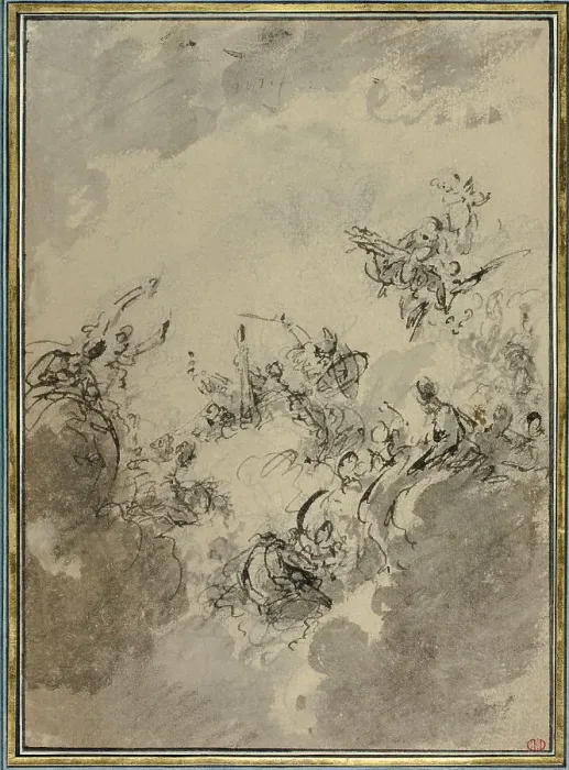 Framed Print : Study for Apotheosis of Hercules, c. 1746. Creator: Jacob de Wit Framed Print : Study for Apotheosis of Hercules, c. 1746. Creator: Jacob de Wit