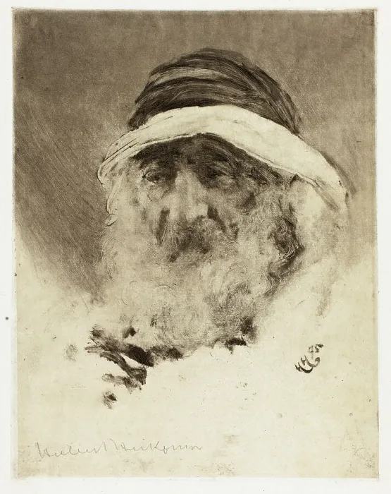 Framed Print : Study of an Arab Head, 1895. Creator: Hubert von Herkomer Framed Print : Study of an Arab Head, 1895. Creator: Hubert von Herkomer