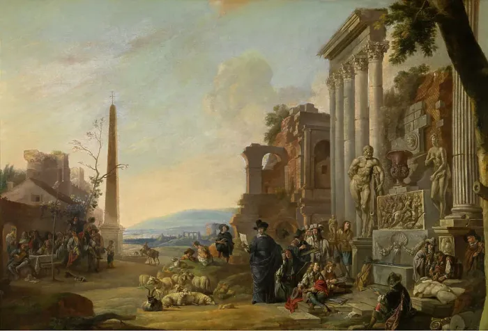 Framed Print : The Study of Art at Rome, 1662. Creator: Anton Goubau
