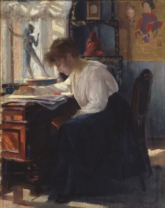 Framed Print : In a study. Artist: Vinogradov, Sergei Arsenyevich (1869-1938) Framed Print : In a study. Artist: Vinogradov, Sergei Arsenyevich (1869-1938)