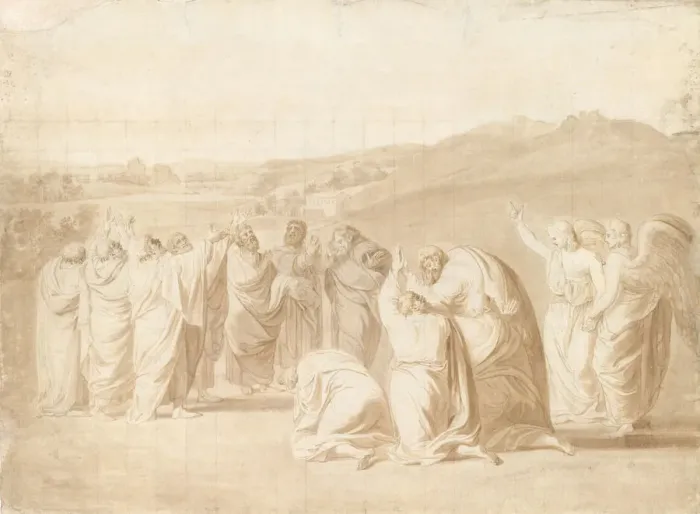 Framed Print : Study for The Ascension, 1774. Creator: John Singleton Copley Framed Print : Study for The Ascension, 1774. Creator: John Singleton Copley