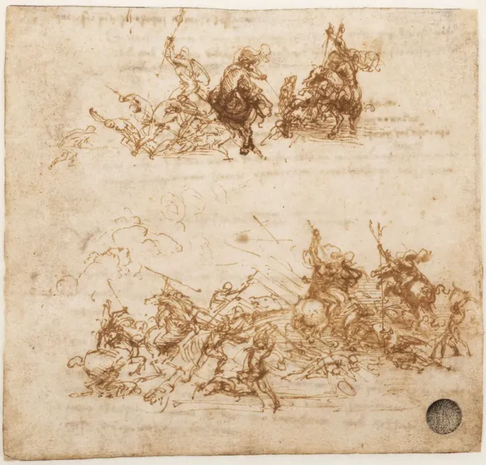 Framed Print : Study for the Battle of Anghiari, ca 1503-1504. Creator: Leonardo da Vinci (1452-1519) Framed Print : Study for the Battle of Anghiari, ca 1503-1504. Creator: Leonardo da Vinci (1452-1519)