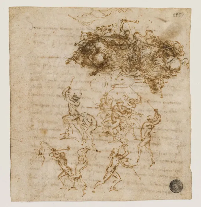 Framed Print : Study for the Battle of Anghiari, ca 1503-1504. Creator: Leonardo da Vinci (1452-1519) Framed Print : Study for the Battle of Anghiari, ca 1503-1504. Creator: Leonardo da Vinci (1452-1519)