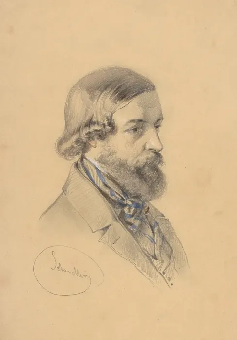 Framed Print : Study of a bearded man, 1835-1840. Creator: Friedrich Carl von Scheidlin