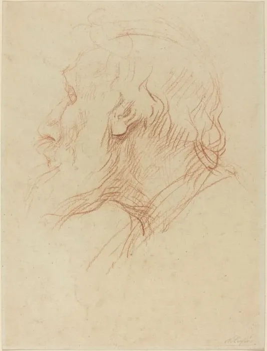 Framed Print : Study of a Beggar. Creator: Alphonse Legros Framed Print : Study of a Beggar. Creator: Alphonse Legros