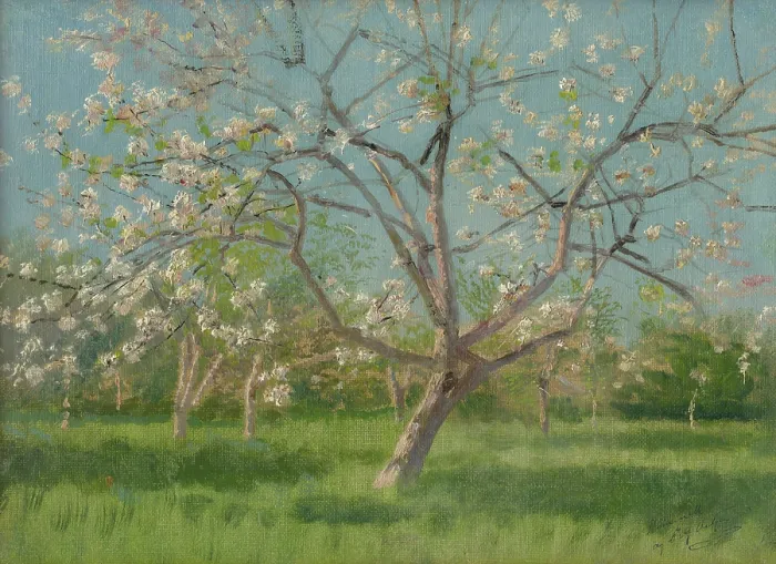 Framed Print : Study of Blooming Trees in an Orchard, around 1900. Creator: Ladislav Mednyanszky Framed Print : Study of Blooming Trees in an Orchard, around 1900. Creator: Ladislav Mednyanszky