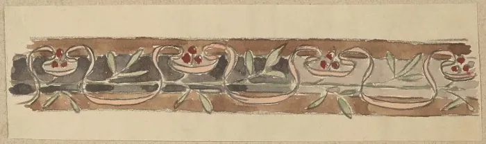 Framed Print : Study for a Border Design, 1890 / 1897. Creator: Charles Sprague Pearce Framed Print : Study for a Border Design, 1890 / 1897. Creator: Charles Sprague Pearce