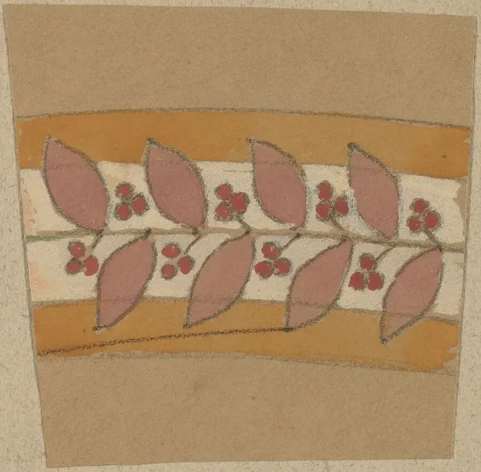 Framed Print : Study for a Border Design, 1890 / 1897. Creator: Charles Sprague Pearce Framed Print : Study for a Border Design, 1890 / 1897. Creator: Charles Sprague Pearce
