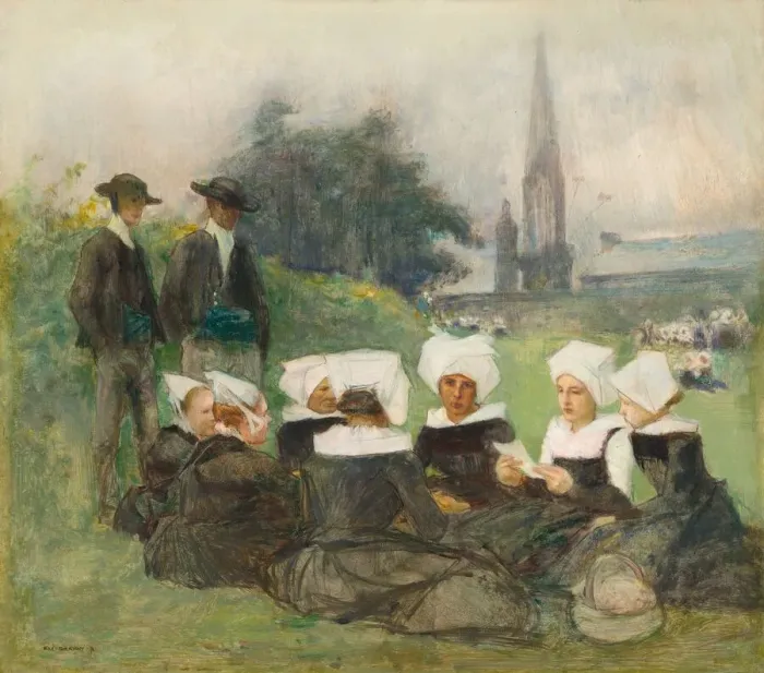 Framed Print : Study for Breton Women at a Pardon, c. 1887 Framed Print : Study for Breton Women at a Pardon, c. 1887