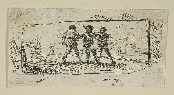 Study with Brigands (Lower Section), ca. 1633. Creator: Claude Lorrain