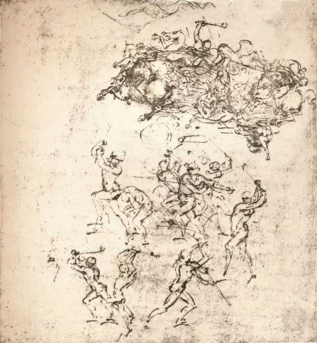 Framed Print : Study for the cartoon of the Battle of Anghiari, c1472-c1505 (1883). Artist: Leonardo da Vinci Framed Print : Study for the cartoon of the Battle of Anghiari, c1472-c1505 (1883). Artist: Leonardo da Vinci
