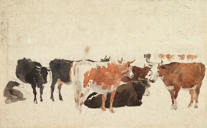 Framed Print : Study of Cattle, c1800-1830. Creator: David Cox the Elder Framed Print : Study of Cattle, c1800-1830. Creator: David Cox the Elder