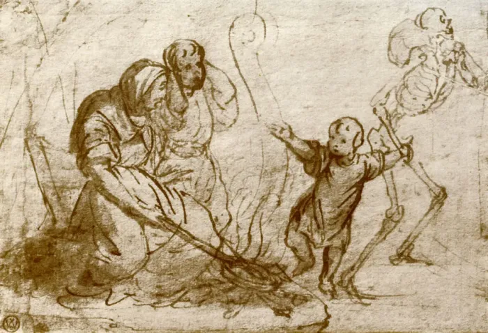 Framed Print : Study for the child in the Dance of Death, 1913. Artist: Hans Holbein the Younger Framed Print : Study for the child in the Dance of Death, 1913. Artist: Hans Holbein the Younger