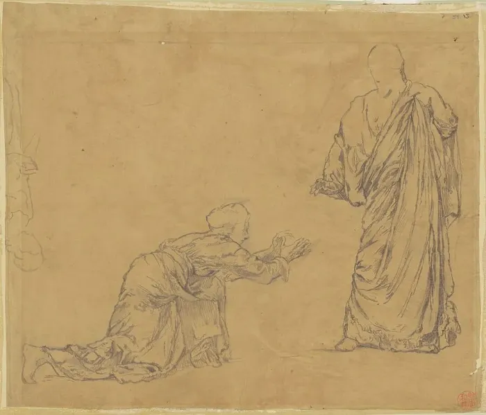 Framed Print : Study for Christ Appearing to Mary, 1877-1878. Creator: John La Farge. Study for Christ Appearing to Mary, 1877-1878. Creator: John La Farge Framed Print : Study for Christ Appearing to Mary, 1877-1878. Creator: John La Farge. Study for Christ Appearing to Mary, 1877-1878. Creator: John La Farge