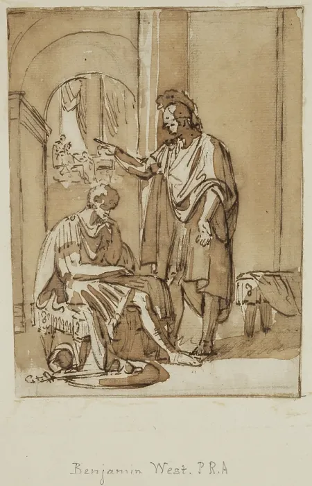 Framed Print : Study for Classical Subject, between 18th and 19th century. Creator: Benjamin West Framed Print : Study for Classical Subject, between 18th and 19th century. Creator: Benjamin West