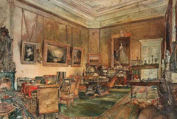 Framed Print : The study of Clemens Wenzel Lothar Prince Metternich in the house on Ballhausplatz in Vienna, 1879. Creator: Alt; Rudolf von (1812-1905) Framed Print : The study of Clemens Wenzel Lothar Prince Metternich in the house on Ballhausplatz in Vienna, 1879. Creator: Alt; Rudolf von (1812-1905)