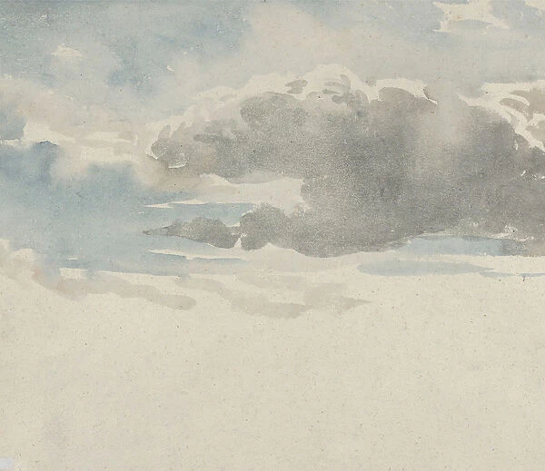 Study of Clouds (recto); Study of an Elder Bush by a Fence (verso), 1820-45