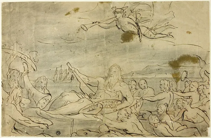 Framed Print : Study for Commerce or the Triumph of the Thames, 1767 / 80. Creator: James Barry Framed Print : Study for Commerce or the Triumph of the Thames, 1767 / 80. Creator: James Barry