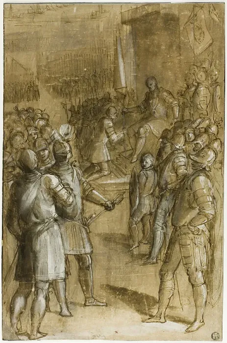 Framed Print : Study for Cosimo I Reorganizing the Tuscan Troops, 1589. Creator: Ludovico Buti Framed Print : Study for Cosimo I Reorganizing the Tuscan Troops, 1589. Creator: Ludovico Buti