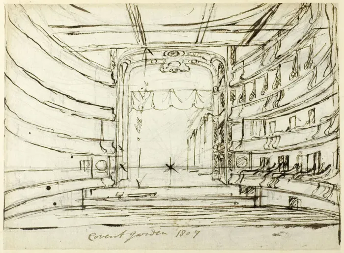 Framed Print : Study for Covent Garden Theatre, from Microcosm of London, 1807 Framed Print : Study for Covent Garden Theatre, from Microcosm of London, 1807