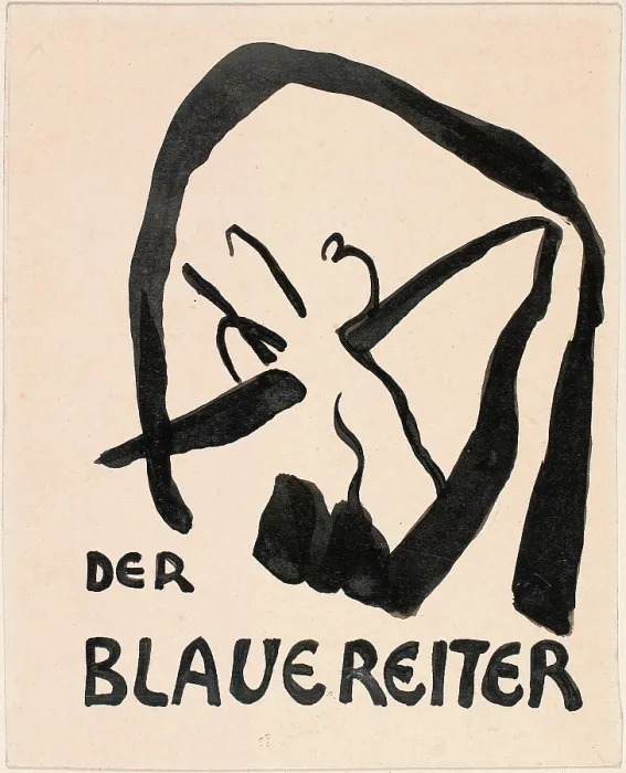 Study for the cover of Der Blaue Reiter catalogue Print. Art