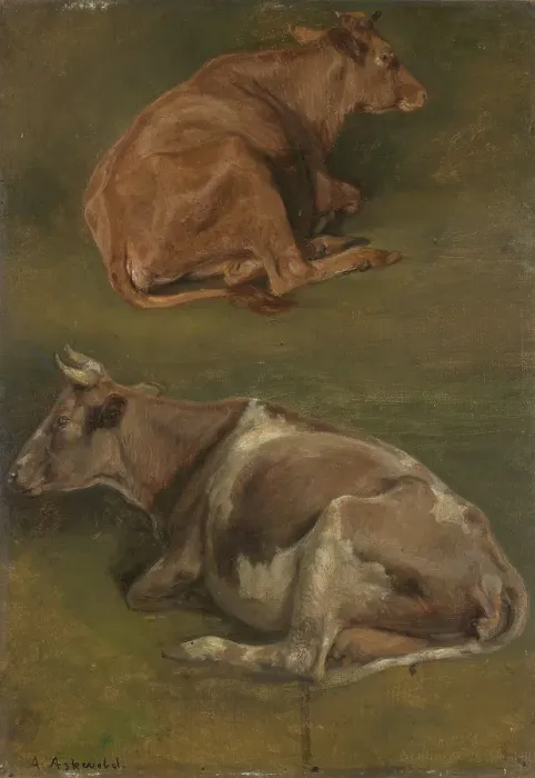 Framed Print : Study of Cows, 1861. Creator: Anders Monsen Askevold Framed Print : Study of Cows, 1861. Creator: Anders Monsen Askevold