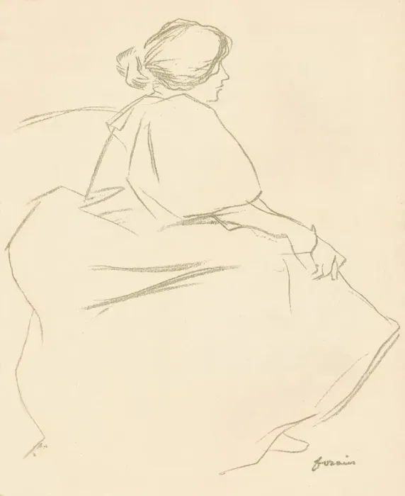 Framed Print : A Study In Crayon, c1872-1898, (1898). Artist: Jean Louis Forain Framed Print : A Study In Crayon, c1872-1898, (1898). Artist: Jean Louis Forain