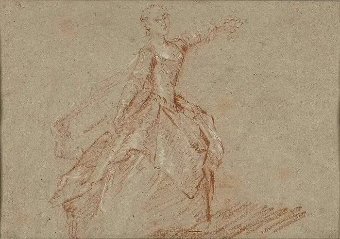 Framed Print : Study for The Dance Between the Pavilion and the Fountain, c. 1732. Creator: Nicolas Lancret Framed Print : Study for The Dance Between the Pavilion and the Fountain, c. 1732. Creator: Nicolas Lancret