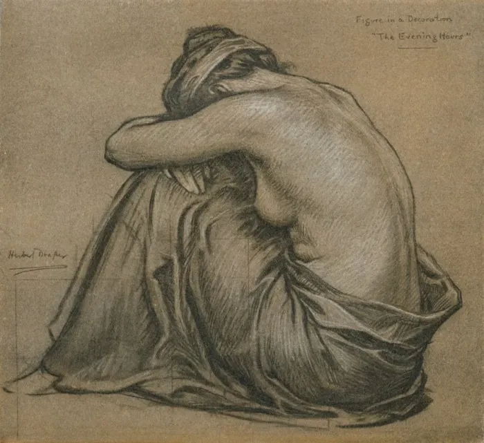 Framed Print : Study for a Decoration, The Evening Hours, c1916. Artist: Herbert James Draper Framed Print : Study for a Decoration, The Evening Hours, c1916. Artist: Herbert James Draper