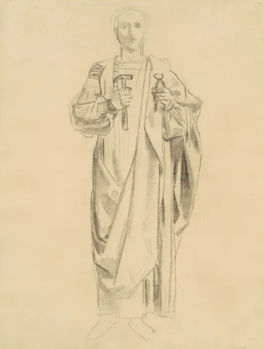 Framed Print : Study for Dogma of the Redemption: Frieze of Angels'[recto], 1895-1903