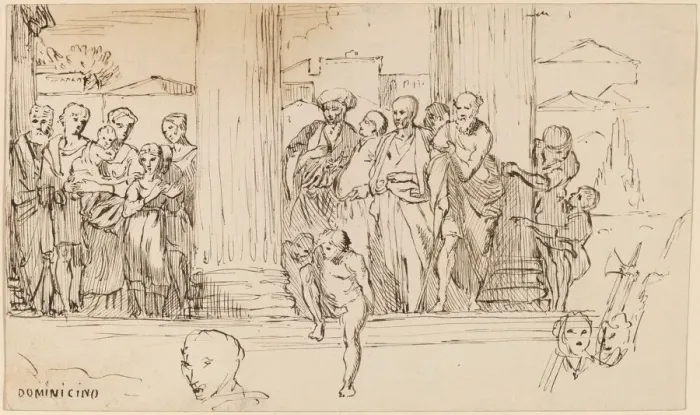 Framed Print : Study after Domenichino, c. 1858. Creator: Elihu Vedder Framed Print : Study after Domenichino, c. 1858. Creator: Elihu Vedder