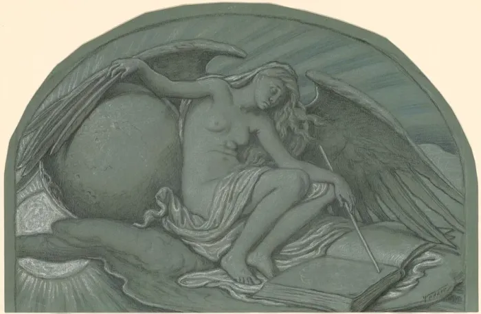 Framed Print : Study for The Eclipse of the Sun by the Moon, 1892. Creator: Elihu Vedder Framed Print : Study for The Eclipse of the Sun by the Moon, 1892. Creator: Elihu Vedder