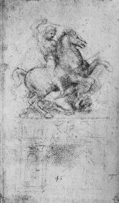 Framed Print : Study of an Equestrian Monument, c1480 (1945). Artist: Leonardo da Vinci Framed Print : Study of an Equestrian Monument, c1480 (1945). Artist: Leonardo da Vinci