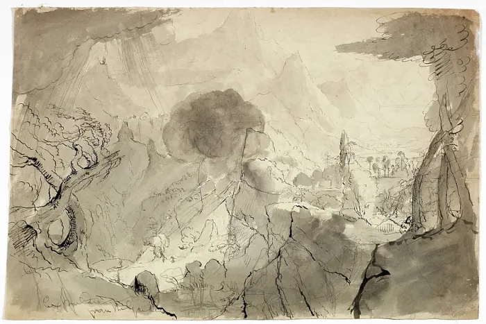 Framed Print : Study for Expulsion from the Garden of Eden, 1828. Creator: Thomas Cole Framed Print : Study for Expulsion from the Garden of Eden, 1828. Creator: Thomas Cole