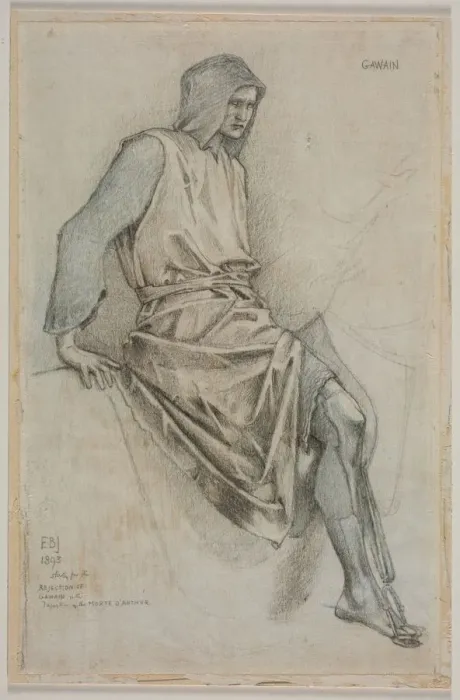 Framed Print : Study for the Failure of Gawain from the Holy Grail Tapestries, 1893. Creator: Edward Burne-Jones Framed Print : Study for the Failure of Gawain from the Holy Grail Tapestries, 1893. Creator: Edward Burne-Jones
