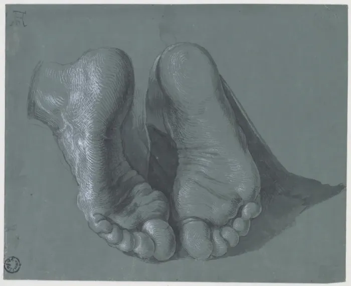 Framed Print : Study of Two Feet, c. 1508. Artist: Durer, Albrecht (1471-1528) Framed Print : Study of Two Feet, c. 1508. Artist: Durer, Albrecht (1471-1528)