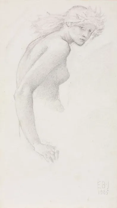 Framed Print : Study of a Female Figure, 1885. Creator: Edward Burne-Jones (British, 1833-1898) Framed Print : Study of a Female Figure, 1885. Creator: Edward Burne-Jones (British, 1833-1898)