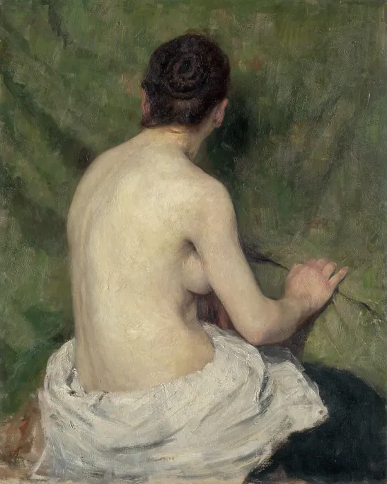 Framed Print : Study of Female Nude, 1895-1897. Creator: Jozef Hanula Framed Print : Study of Female Nude, 1895-1897. Creator: Jozef Hanula
